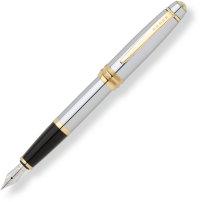 Cross Перьевая ручка "Bailey", цвет - серебристый с золотистой отделкой