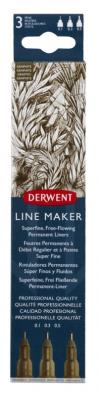 Derwent Набор капиллярных ручек "Line Maker", 3 штуки, графит