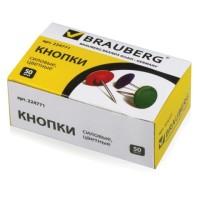 BRAUBERG Силовые кнопки "Brauberg", цветные, круглые, 12 мм, 50 штук