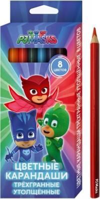 Герои в масках (PJ Masks) Карандаши цветные &quot;Герои в масках&quot;, утолщённые трехгранные, 8 цветов