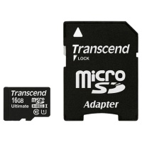 Transcend Micro SecureDigital 16Gb HC  UHS-1 class10 (TS16GUSDHC10U1) + SD адаптер