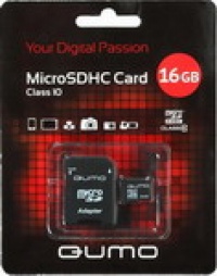 QUMO MicroSDHC 16 GB Сlass 10 UHS-I,3.0 с адаптером SD