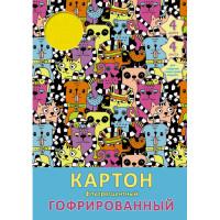 Канц-Эксмо Гофрированный флуоресцентный картон &quot;Зверушки. Графика&quot;, 4 листа, 4 цвета