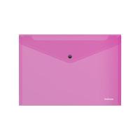 ErichKrause Папка-конверт на кнопке "Vivid", полупрозрачная, А4, розовая