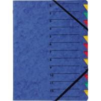 Durable Папка-разделитель на резинках "Pagna", картон, А4, синяя, 12 разделов