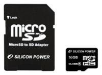 Silicon Power microSDHC 16Gb Class 6 + adapter