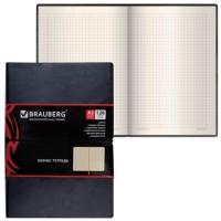 BRAUBERG Бизнес-блокнот "Black Jack", А5, 128 листов, клетка, цвет обложки черный