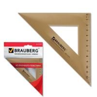 BRAUBERG Треугольник пластик "Brauberg", угол 45, 16,5 см, тонированный, прозрачный