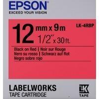 Epson Лента для этикет-принтера "LK-4RBP", пастельная, 12 мм, 9 м, черный, красный, арт. C53S654007
