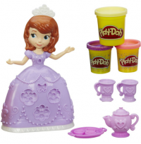 Hasbro Play-Doh Принцессы Дисней Набор Чайная церемония у принцессы Софии с трафаретами и пластилином
