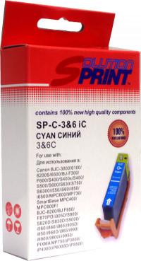 Solution Print Картридж струйный SP-C-3 &amp; 6 iC, совместимый с Canon BCI-3eC/BCI-5C/BCI-6C, голубой