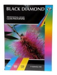 Black Diamond Бумага Black Diamond, глянцевая, А4, 150 г/м2, 100 листов + 5 листов, 100x150 мм, 225 г/м2 (арт. 7150A4GL100DGPRO)