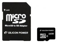 Silicon Power microsdhc 32gb class 4 + адаптер (sp032gbsth004v10-sp)