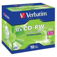 Verbatim Диск CD-RW "Verbatim", 700 Mb, 12x, 10 штук