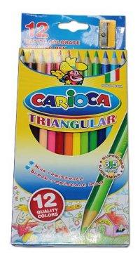 Universal Карандаши цветные "Carioca Traingular", 12 цветов + точилка