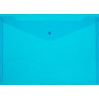 Bantex Папка-конверт на кнопке, А4, цвет прозрачный синий, 0,18 мм, 10 штук