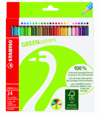 STABILO Набор цветных карандашей GREENcolors, 24 штуки
