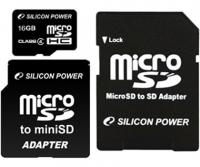 Silicon Power microSDHC 16Gb Class 4 + adapter(2)