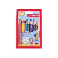 STABILO Набор супертолстых цветных карандашей "Woody", 6 цветов