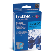 Brother Картридж струйный "Brother", (LC980C) DCP-145C/165C/195C/375CW, голубой, оригинальный, ресурс 260 страниц