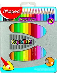 Maped Цветные карандаши Color Peps, трехгранные, 18 цветов, в металлической коробке