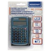 Assistant Калькулятор карманный "AC-1111", 8-разрядный, синий