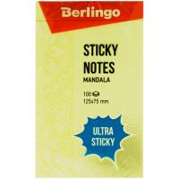 Berlingo Бумага для заметок "Ultra Sticky", 125x75 мм, 100 листов, пастель, желтый