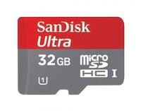 Sandisk MicroSDHC 32Gb Ultra Class 10 SD Adapter + Memory Zone Android App Grey-Red
