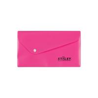 STILSY Папка-конверт на кнопке "Travel size", 13х23 см, неоновые цвета (цвет: розовый), арт. ST 231203