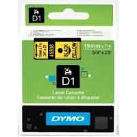 DYMO Картридж для этикет-принтеров LM150, LP350, PC II (19 мм x 7 м, желтая лента, черный шрифт)