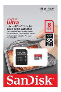 Sandisk microsdhc 8gb class 10 + адаптер (sdsdqua-008g-u46a)