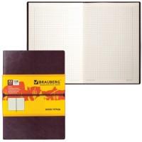 BRAUBERG Бизнес-блокнот "Western", А5, 128 листов, клетка, цвет обложки коричневый