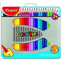 Maped Цветные карандаши Color Peps, трехгранные, 24 цвета, в металлической коробке