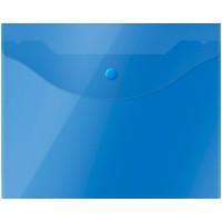 OfficeSpace Папка-конверт на кнопке, А5, 150 мкм, полупрозрачная, синяя
