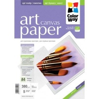 ColorWay Фотобумага  ART Cotton Canvas, Фактура: ткань/льняной холст, А4, плотность: 380 г/м2, 5 листов