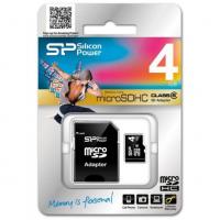 Silicon Power SP004GBSTH006V10-SP microSDHC, 4Гб, Class 6