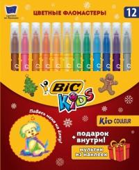 BIC Фломастеры "Kid Couleur. Новогодний набор", 12 цветов