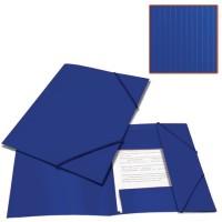 BRAUBERG Папка на резинках "Contract", А4, синяя, до 300 листов, 0,5 мм