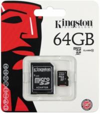 Kingston Micro SDXC 64Гб Class10 High-Capacity + адаптер