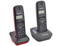 Panasonic Радиотелефон DECT KX-TG1612RU3 черный/красный