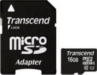 Transcend micro SDHC 16 Gb class 10 UHS-I с адаптером (TS 16 GUSDU1)