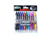 Набор шариковых ручек Zebra MINI Z-GRIP 8 цветов 10шт