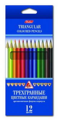 Hatber Набор цветных трехгранных карандашей, 12 штук