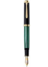 Pelican Ручка перьевая Pelikan Souveraen M 1000 (987586), черный/зеленый