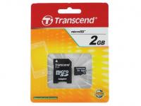 Карта памяти Micro SD 2GB Transcend TS2GUSD + адаптер SD