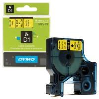 DYMO Картридж для принтеров этикеток "D1", 9 мм x 7 метров, лента пластиковая, черный шрифт, желтый фон