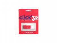 QUMO Флешка USB 32Gb  Click USB2.0 бело-красный QM32GUD-CLK-Crimson