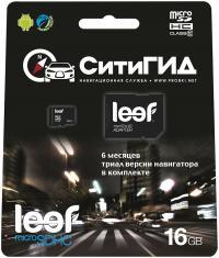 LEEF microSDHC 16Gb + адаптер СитиГид (черный)