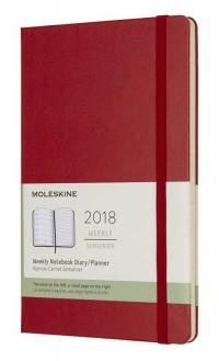 Moleskine Еженедельник "Classic WKNT Large", красный, 144 страницы, 130х210 мм