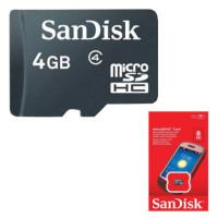 Sandisk Карта памяти microSDHC 4GB SANDISK, 2 Мб/сек, (class 4)